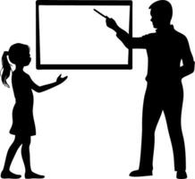 Teacher Explaining Lesson to Student Illustration for Educational Content vector