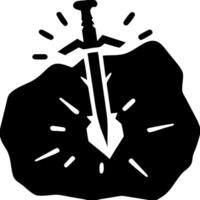 Sword Piercing Heart with Spiked Edges Symbol for Tattoos or Illustrations vector