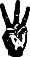 Three Finger Hand Symbol Illustration for Graphic Design and Tattoos vector
