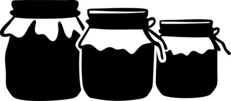 Three Stylish Black Jars Silhouette for Design Projects and Decorative Usage vector