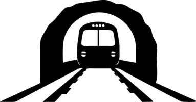 Train Emerging from Tunnel Illustration for Transportation and Travel Design vector