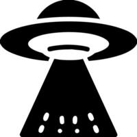 UFO Spaceship Silhouette with Beam for Sci-Fi Design and Creative Projects vector