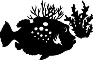 Unique Coral Reef Fish Silhouette for Ocean Art and Design Projects vector