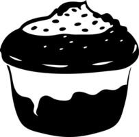 Black Cupcake Illustration for Bakery Logo Design or Coloring Book Projects vector