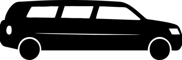 Black Silhouette Limousine Side View for Design and Print Applications vector
