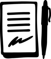 Illustration Document and Pen Symbol for Business and Legal Uses vector