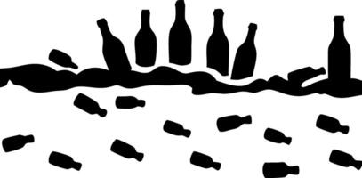 Illustration Ocean Pollution Bottles Litter Environmental Conservation Art vector