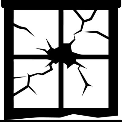 Illustration of Broken Window Shattered Glass for Design Use