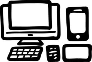Illustration of Digital Devices Desktop Tablet Smartphone for Tech Design vector