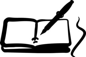 Illustration of Fountain Pen and Open Book for Education and Writing Projects vector