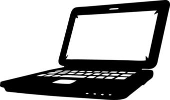 Illustration of Open Laptop Silhouette for Technology Design and Graphic Projects vector