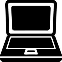Illustration of Simple Black Laptop Silhouette for Tech Design and Digital Projects vector