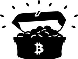 Illustration of Treasure Chest with Bitcoin for Cryptocurrency Design vector