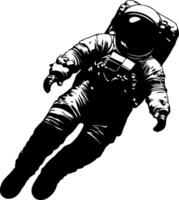 Illustration Silhouette Astronaut in Spacesuit for Science Designs and Educational Use vector