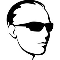 Illustration Silhouette of Man with Sunglasses Simple Style for Graphic Design and T-Shirts vector