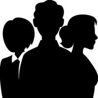 Illustration Silhouette Group of Three People for Multipurpose Use vector