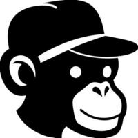 Illustration Smiling Monkey with Hat for Logo Design and Merchandise vector