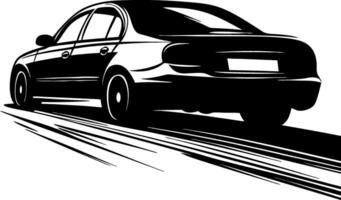 Silhouette of a Modern Sedan Car in Motion for Art and Design Use vector