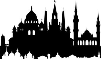Silhouette of Mosque Skyline Islamic Architecture Design for Decoration vector