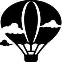 Silhouette of Hot Air Balloon with Clouds for Design and Decoration vector