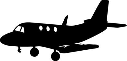 Silhouette of Private Jet Airplane for Design and Aviation Projects vector
