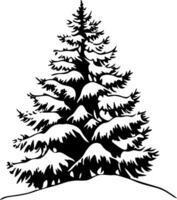Silhouette of Snow Covered Pine Tree for Winter Art and Design Projects vector