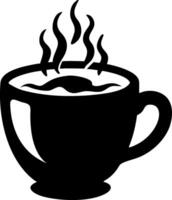 Silhouette of Steaming Coffee Cup for Cafe Branding and Design Projects vector