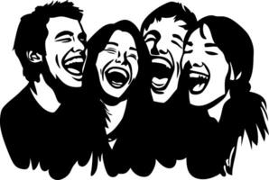 Vibrant Laughter Group Illustration for Creative Design Projects vector