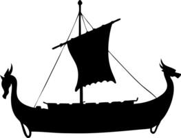 Viking Ship Silhouette Illustration for Historical Designs and Educational Use vector
