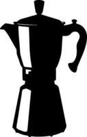 Vintage Coffee Maker Silhouette Illustration Italian Espresso Pot Art vector
