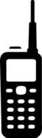 Vintage Mobile Phone Silhouette for Retro Design and Graphic Projects vector