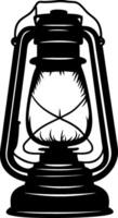 Vintage Oil Lantern Silhouette for Retro Design and Creative Projects vector