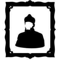 Vintage Portrait Silhouette in Ornate Frame Art for Decorative Design vector