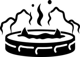 Volcanic Crater with Vapor Clouds Illustration for Educational and Design Use vector