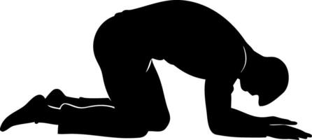 Yoga Cat Pose Silhouette for Exercise and Meditation Illustrations vector