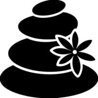 Zen Stone Stack with Flower Silhouette for Spa and Relaxation vector