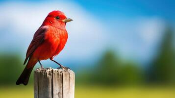 sunlight red bird photo