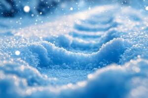 Winter Wonderland Snow Texture with Glowing Bokeh for Seasonal Backgrounds photo