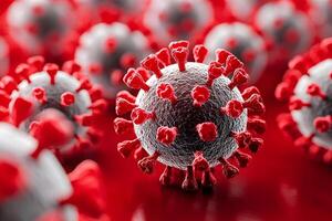 3D Illustration of Coronavirus Structure Highlighting Virus Spikes for Medical and Educational Use photo