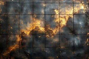 Abstract Gold and Black Textured Grid Background for Artistic Design and Inspiration photo