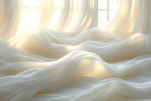 Elegant Flowing White Curtains in Sunlit Room Interior Design Inspiration for Bright Spaces photo