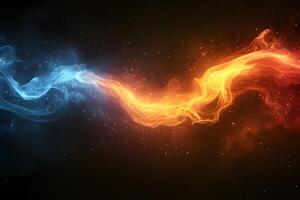 Dynamic Fusion of Fire and Ice Abstract Energy for Creative Design photo
