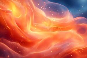 Abstract Fiery Waves with Glowing Particles in Ethereal Design for Posters photo