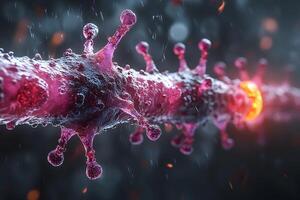 Microscopic View of Pathogen Exploring Science and Medicine for Research Posters photo