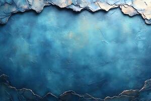 Abstract Blue Textured Background with Stone Edges for Artistic Design and Print photo