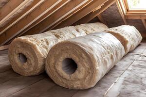 Construction and Insulation Materials in Rustic Attic Space photo
