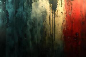 Abstract Colorful Grunge Texture with Dark, Yellow, and Red Streaks for Artistic Background Design photo