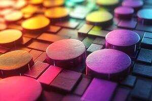 Colorful Geometric Pattern with Circular and Square Shapes for Modern Design photo