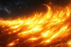 Fiery Wave of Flames Dynamic Energy and Powerful Movement in Abstract Art Design photo