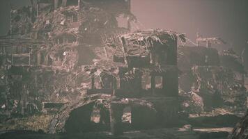 Devastation of a city destroyed by military action and abandoned structures video